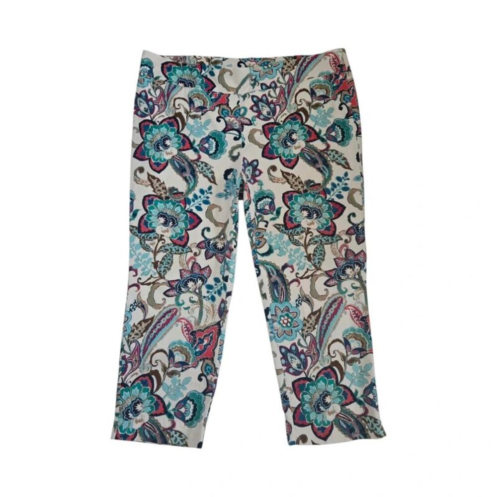 Chico's So Slimming Floral Paisley Crop Pants Size 4 (20/22)